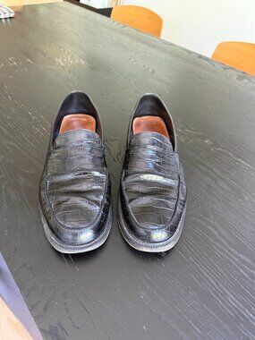 Blackstock and Weber Loafer Crocodile Loafer Size 12 Black